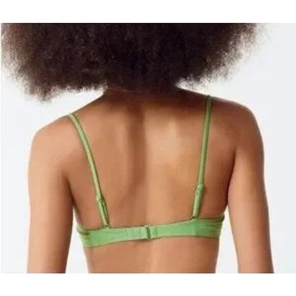 J.Crew Green Balconette Bikini Top NWT 32B Underwire Adjustable Straps - Picture 2 of 8